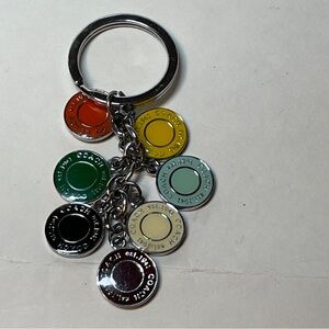 Coach Multi Colored Dangle Circles With Logo Key Chain